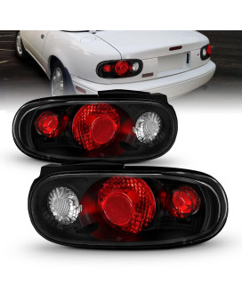 AmeriLite Black Replacement Taillights For 90-97 Mazda Miata - Passenger and Driver Side