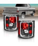 AmeriLite Replacement Brake Tail Lights Housing Set, Incandescent, For Chevy/GMC Full Size Pickup Truck - Passenger and Driver Side, Vehicle Light Assembly, Black