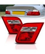 AmeriLite 2 Door Inner Taillights Red/Clear For Bmw 3 Series E46 - Passenger and Driver Side