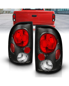 AmeriLite Black Euro Tail Lights For Dodge Dakota - Passenger and Driver Side