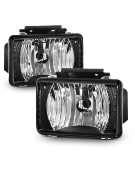 ACANII - For 2004-2012 Chevy Colorado GMC Canyon Pickup Black Housing Bumper Fog Lights Driving Lamps Assembly