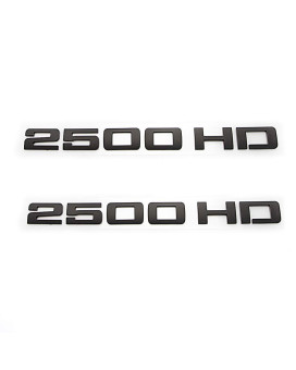 2Pcs 2500HD Emblems Premium Car 3D Nameplate (Silver)