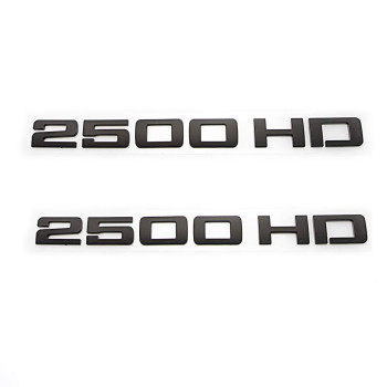 2Pcs 2500HD Emblems Premium Car 3D Nameplate (Silver)