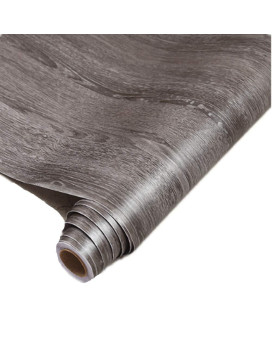 Amhao Decorative Faux Wood Grain Paper Vinyl Wallpaper Peel Stick Self Adhesive for Cupboard Closet Furniture Decor 15.7x79''