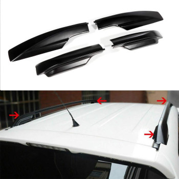 ROADFAR 4PCS Black Roof Rails Rack End Cap Cover Shell Fit for 2006 2007 2008 2009 2010 2011 2012 for Toyota RAV4 Sport Utility