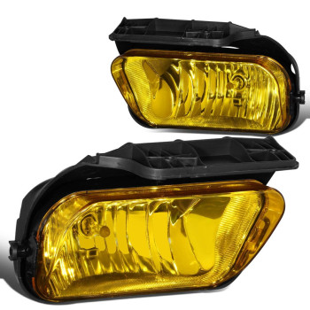 Pair OE Style Amber Lens Front Driving Fog Light Lamps Compatible with Chevy Silverado 1500 2500HD 04-07