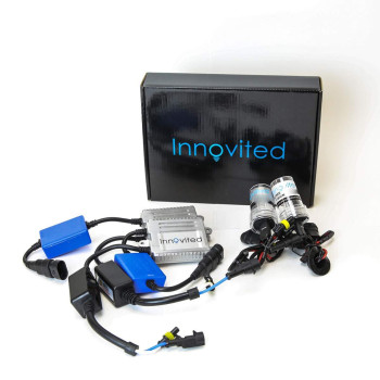 Innovited Premium AC Canbus Error Free HID Bundle - No Flicker with (1 Pair) Ballast and (1 Pair) Xenon Bulb - H7 - 10000K - Light Blue