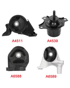 ROADFAR Engine Mounts Compatible with 2001-2005 for Acura EL 2001-2005 for Honda Civic A6589 A4539 A6588 A4511 4 PCS