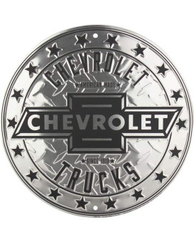 Hangtime Chevy Truck Diamond embossed circle sign 12 inches in Diameter