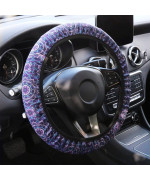 YR Universal Steering Wheel Covers, Cute Car Steering Wheel Cover for Women and Girls, Car Accessories for Women, Purple Lotus