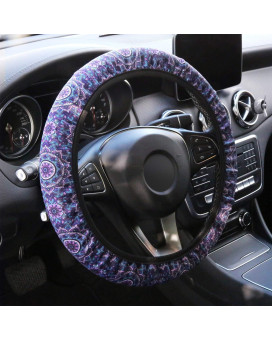 YR Universal Steering Wheel Covers, Cute Car Steering Wheel Cover for Women and Girls, Car Accessories for Women, Purple Lotus