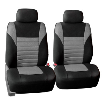 TLH 3D Air Mesh Fabric Automotive Car Seat Covers Front Seats Only, Gray Car Seat Covers Airbag Compatible Interior Accessories Covers Universal Fit Car Seat Covers for Cars, Auto, Trucks, SUV