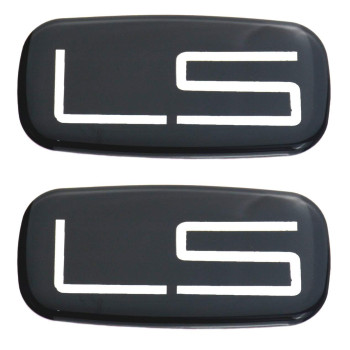 2PCS Epoxy resin LS EMBLEM Badge sticker decal Compatible For 99-07 Silverado Suburban (Chrome/Black)