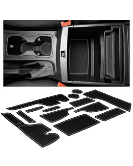 CupHolderHero fits Ford Ranger Accessories 2019-2023 Premium Custom Interior Non-Slip Anti Dust Cup Holder Inserts, Center Console Liner Mats, Door Pocket13pc Set (SuperCab - 4 Passenger) (Gray Trim)