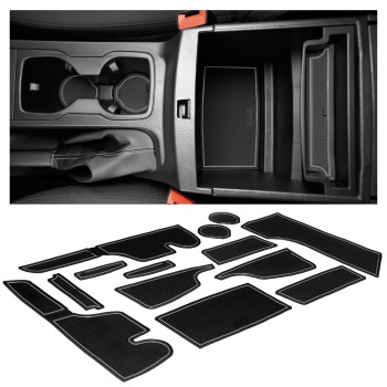 CupHolderHero fits Ford Ranger Accessories 2019-2023 Premium Custom Interior Non-Slip Anti Dust Cup Holder Inserts, Center Console Liner Mats, Door Pocket13pc Set (SuperCab - 4 Passenger) (Gray Trim)