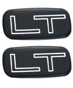 2 Pcs LT Nameplate Emblem Badge Replacement for 99-07 Chevrolet Silverado Suburban Tahoe Chevy GM (Chrome/Black)