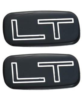 2 Pcs LT Nameplate Emblem Badge Replacement for 99-07 Chevrolet Silverado Suburban Tahoe Chevy GM (Chrome/Black)