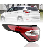 Clidr Driver Side Inner LH Tail Light For Ford Escape Kuga 2017 2018 2019 Rear Taillight Brake Lamp W/Blub (Left)