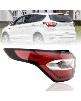 Clidr Driver Side Inner LH Tail Light For Ford Escape Kuga 2017 2018 2019 Rear Taillight Brake Lamp W/Blub (Left)