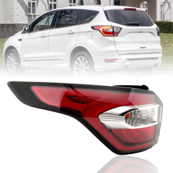 Clidr Driver Side Inner LH Tail Light For Ford Escape Kuga 2017 2018 2019 Rear Taillight Brake Lamp W/Blub (Left)