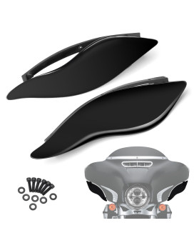 PBYMT Side Wings Air Deflectors, Fairing Side Wing Windshield, Black Adjustable Wind Deflectors Compatible for 2014-2024 Harley Electra Glide Street Glide Tri Glide Ultra Limited Fairing Side Shield