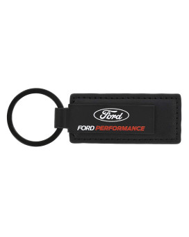 Ford Performace Wordmark with Logo UV printed black leather keychain