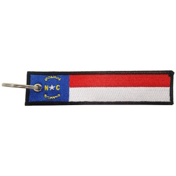 Luso Aviation North Carolina Flag Key Chain, 100% Embroidered