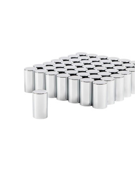 United Pacific 10568Cb - Wheel Lug Nut Cover Set - 33Mm X 3-1/2 Chrome Plastic Cylinder Nut Cover - Push-On (60 Pack)