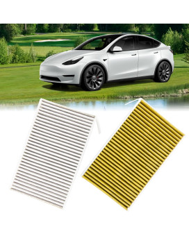 Motrobe 2Pcs Tesla Model Y Model 3 Air Filter Carbon Cabin Activated Replacement Air Filter for Tesla Interior Accessories 2016-2024