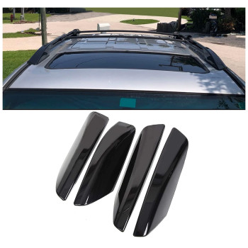 ECOTRIC Roof Rack End Cap Compatible with 2003-2009 Toyota 4Runner SW4 N210 4Pcs Black Roof Rail Bar Cover Shell Protection