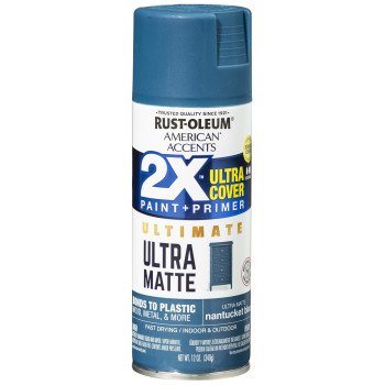 Rust-Oleum 328400 American Accents Spray Paint, 12 oz, Ultra Matte Nantucket Blue, 12 Ounce