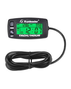 Runleader Digital Maintenance Hour Meter,Hours Accumulate & RPM Record,Backlight Display for Generator Motorcycle Lawn Mower Chainsaw Marine Boat Jet Ski