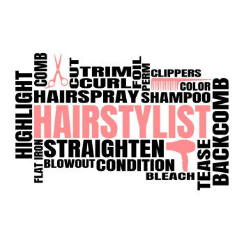 Hairstylist Words Vinyl Decal Sticker - Car Truck Van SUV Window Wall Cup Laptop - One 7 Inch Decal - MKS1399