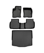 SMARTLINER All Weather Customer Fit Floor Mats 2 Rows and Cargo Behind 2nd Row Set Black Compatible with 2020-2023 Compatible with Ford Escape