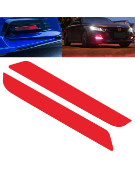 Xotic Tech Front Fog Light DRL Overlay Vinyl Decal Tint Film Sticker, Red PVC Trim Wrap Overlay Sheet Decal Compatible with Honda Accord 2018 2019 2020