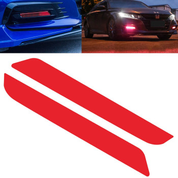 Xotic Tech Front Fog Light DRL Overlay Vinyl Decal Tint Film Sticker, Red PVC Trim Wrap Overlay Sheet Decal Compatible with Honda Accord 2018 2019 2020