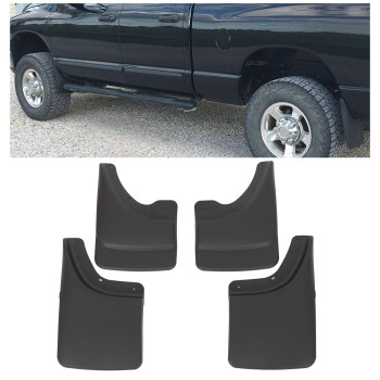 ECOTRIC Mud Guards Flaps Splash Compatible with 2002-2008 Dodge Ram 1500 & 2003-2009 Dodge Ram 2500/3500 W/O Fender Flares 4pcs