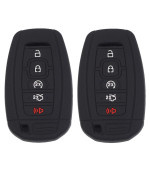 Btopars 2pcs Rubber Remote Smart Key Fob Case Cover Protector Holder Compatible with Lincoln 2017 2018 2019 2020 2021 MKC MKX MKZ Continental Navigator 2019 2020 Nautilus Black Purple