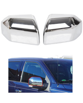 ECOTRIC Top Half Side Mirror Covers Compatible with 2015-2020 Ford F150 F-150 Driver/Passenger Side Chrome (2 pcs Mirror Cover Replacement)