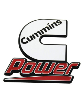 1Pcs Cummins emblem decal stickers power diesel badge (Chrome/Red)