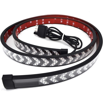 NBWDY 60 LED Tailgate Light-Five Row Red & White LED Truck Tailgate Light Bar- Solid Red Turn Signal, Red Brake Running, White Reverse Tail Light Strip for Truck Pickup Trailer SUV RV Van Car