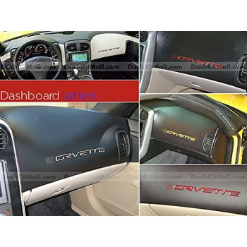 SF Sales USA - Dark Chrome Dashboard or Bumper Letters Compatible with Cor_Vette C6 2005-2012 Plastic Inserts Not Decals