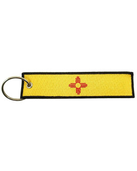 Luso Aviation New Mexico State Flag Key Chain, 100% Embroidered