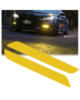 Xotic Tech Front Fog Light DRL Overlay Vinyl Decal Tint Film Sticker, Yellow PVC Trim Wrap Overlay Sheet Decal Compatible with Honda Accord 2018 2019 2020