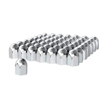 United Pacific 10057Cb - Wheel Lug Nut Cover Set - 1-1/2 X 2-1/4 Chrome Plastic Standard Nut Cover - Push-On (60/Pack)