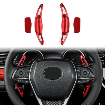 CKE for Toyota Camry 2024 2023 2022 2021 2020 2019 2018 for Corolla RAV4 Avalon Accessories Sporty Auto Car Paddle Shifter Extension Shift Paddle Cover Trims -Red