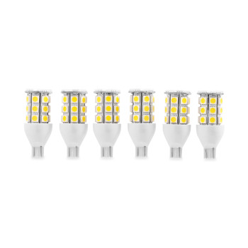 Camco 921 (T10 Wedge) LED Bulb with 27 Diodes - Replacement Light Bulb for OEM RV Applications - Features a 30,000 Hour Life Expectancy - 6 Pack (54635)