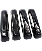 eLoveQ Gloss Black Side Door Handle Cover Covers Compatible with 10-18 RAM 1500+2500+3500