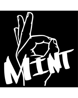 Mint. Vinyl Decal 5X5 White