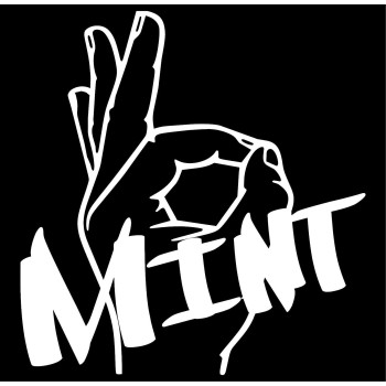 Mint. Vinyl Decal 5X5 White